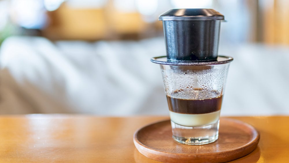 Vietnamese coffee use a filter (or phin) for strong coffee extract